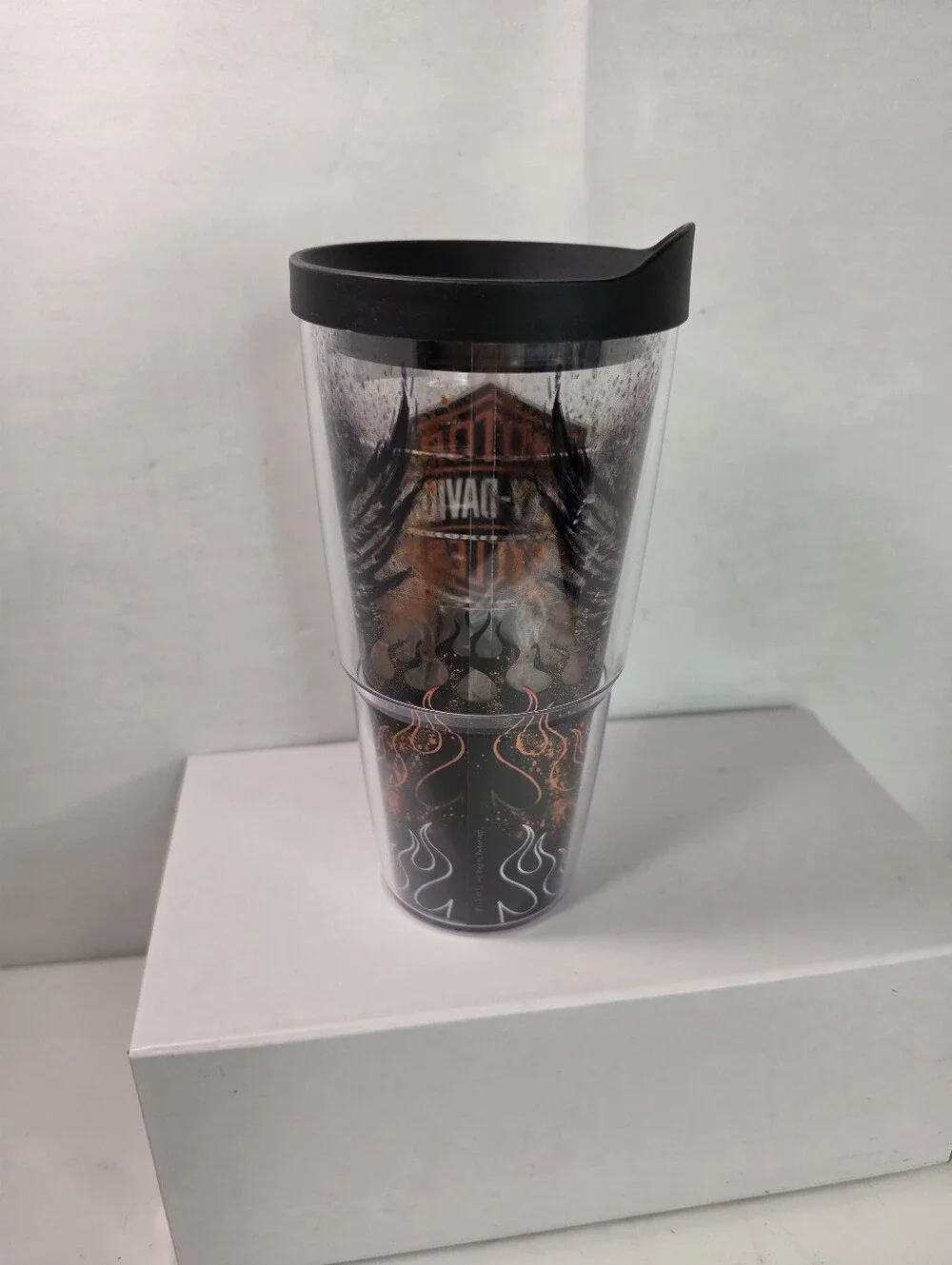 Harley Davidson Motor Cycles Tervis Tumbler 24oz Flame Fire Splatter Travel Cup